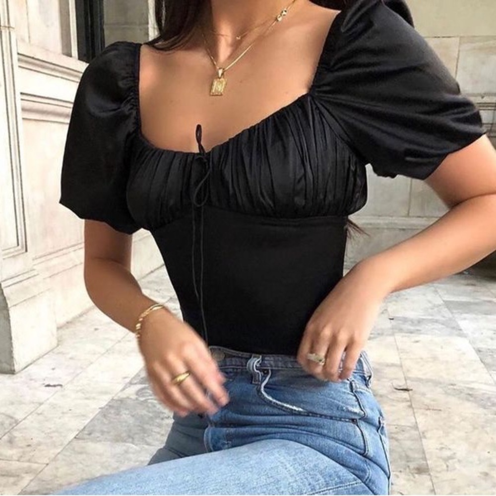 FOR LOVE AND LEMONS Pixie Bodysuit In Black